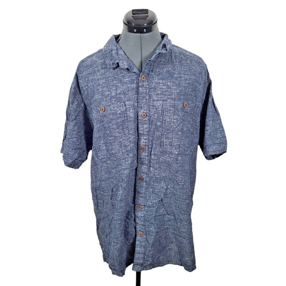 Patagonia Short Sleeve Button Up Hemp Shirt Size L - Picture 3 of 4